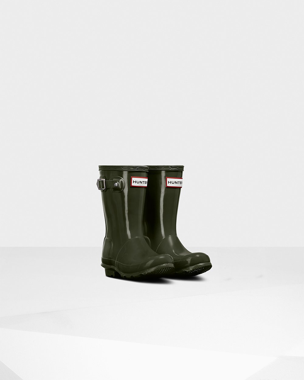 Kids Hunter Rain Boots Dark Olive - Original Little Gloss - 1605247-RZ